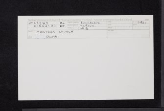 Mertoun, Church, NT63SW 9, Ordnance Survey index card, Recto