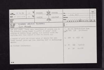 Corbie Heugh Quarry, NT64NE 10, Ordnance Survey index card, page number 1, Recto