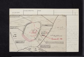 Corsbie Tower, NT64SW 1, Ordnance Survey index card, Verso