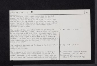 Wrunklaw, NT65NE 1, Ordnance Survey index card, page number 2, Verso