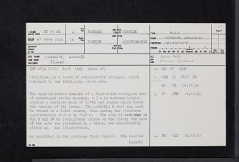 Craigie Wood, NT65NE 6, Ordnance Survey index card, page number 1, Recto