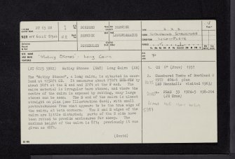 Mutiny Stones, NT65NW 1, Ordnance Survey index card, page number 1, Recto