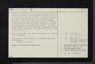 Mutiny Stones, NT65NW 1, Ordnance Survey index card, page number 2, Recto