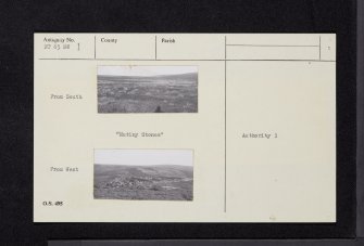 Mutiny Stones, NT65NW 1, Ordnance Survey index card, page number 1, Recto