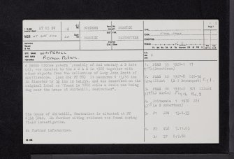 Whitehill, NT65SW 12, Ordnance Survey index card, page number 1, Recto