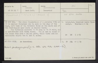 Crystal Knowe, NT66NE 5, Ordnance Survey index card, Recto