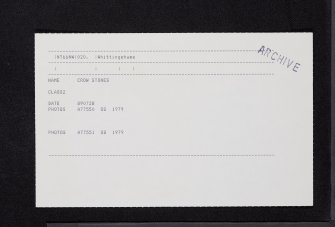 Crow Stones, NT66NW 20, Ordnance Survey index card, Recto