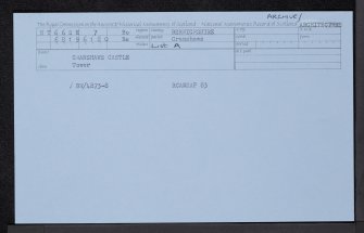 Cranshaws Castle, NT66SE 7, Ordnance Survey index card, Recto