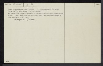 Table Rings, NT66SW 3, Ordnance Survey index card, page number 2, Verso