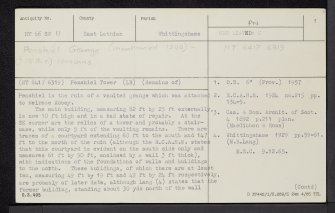 Penshiel Grange, NT66SW 11, Ordnance Survey index card, page number 1, Recto