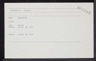 Gamelshiel, NT66SW 14, Ordnance Survey index card, Recto