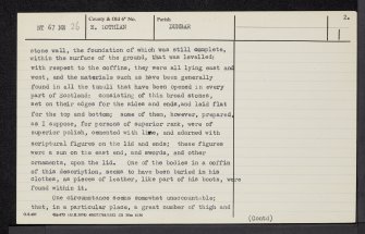 Dunbar Castle, NT67NE 26, Ordnance Survey index card, page number 2, Verso