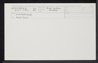 Summerfield, NT67NE 44, Ordnance Survey index card, Recto