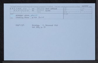 Witches' Stone, Spott, NT67NE 62, Ordnance Survey index card, Recto