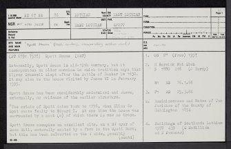 Spott House, NT67NE 86, Ordnance Survey index card, page number 1, Recto
