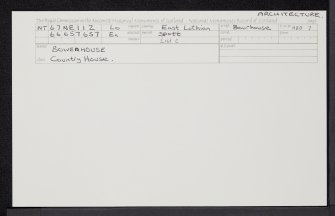Bowerhouse, NT67NE 112, Ordnance Survey index card, Recto