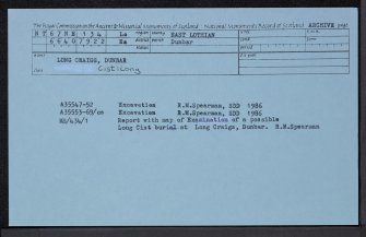 Longcraigs, Dunbar, NT67NE 134, Ordnance Survey index card, Recto