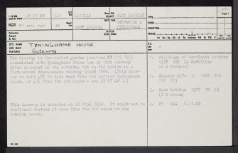 Tyninghame House, Stone Square Flower Bed, NT67NW 3.2, Ordnance Survey index card, page number 1, Recto