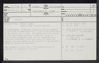 Belton House, Dovecot, NT67NW 14, Ordnance Survey index card, page number 1, Recto