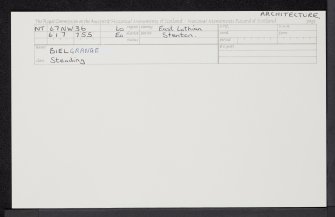 Bielgrange, NT67NW 36, Ordnance Survey index card, Recto