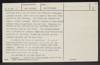 Ruchlaw House, NT67SW 5, Ordnance Survey index card, page number 2, Verso