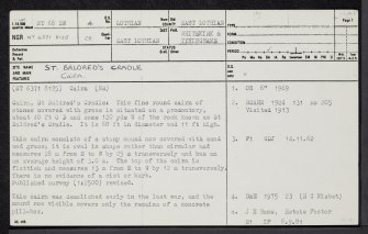 St Baldred's Cradle, NT68SW 4, Ordnance Survey index card, page number 1, Recto