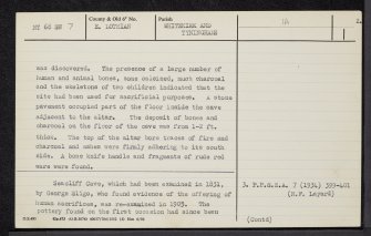 St Baldred's Cave, NT68SW 7, Ordnance Survey index card, page number 2, Verso