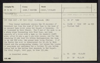 Brownhart Law, NT70NE 15, Ordnance Survey index card, Recto