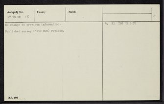 Brownhart Law, NT70NE 15, Ordnance Survey index card, page number 2, Verso