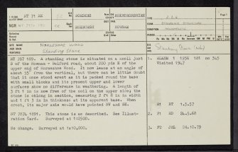 Horseshoe Wood, NT71NE 52, Ordnance Survey index card, page number 1, Recto