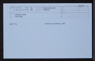 Hownam Rings, NT71NE 73, Ordnance Survey index card, Recto