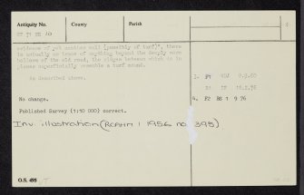 Raeshaw Fell, NT71SE 10, Ordnance Survey index card, page number 4, Verso