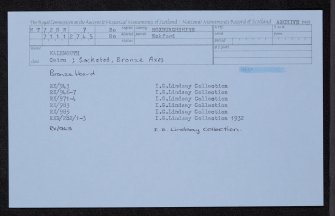 Kalemouth, NT72NW 7, Ordnance Survey index card, Recto