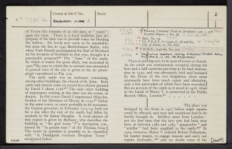 Roxburgh Castle, NT73SW 12, Ordnance Survey index card, page number 2, Verso