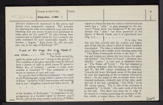 Roxburgh Castle, NT73SW 12, Ordnance Survey index card, page number 4, Verso