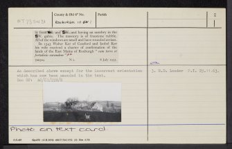 Wallace's Tower, NT73SW 31, Ordnance Survey index card, page number 2, Recto