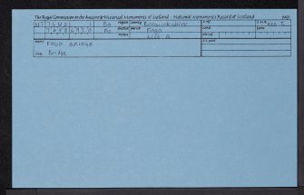 Fogo Bridge, NT74NE 1, Ordnance Survey index card, Recto