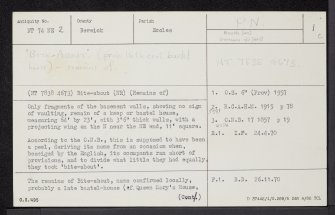 Bite-About, NT74NE 2, Ordnance Survey index card, page number 1, Recto