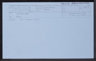 Leitholm Peel, NT74SE 10, Ordnance Survey index card, Recto
