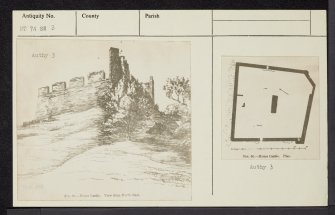 Hume Castle, NT74SW 3, Ordnance Survey index card, Recto