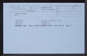 Preston Cleugh, NT75NE 7, Ordnance Survey index card, Recto