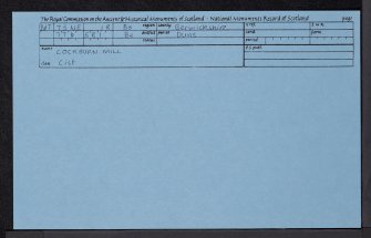 Cockburn Mill, NT75NE 18, Ordnance Survey index card, Recto