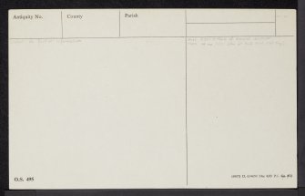 Cockburn Mill, NT75NE 18, Ordnance Survey index card, Recto