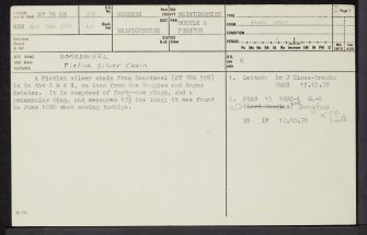 Hoardweel, NT75NE 29, Ordnance Survey index card, page number 1, Recto