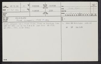 Cockburn, NT75NE 33, Ordnance Survey index card, page number 1, Recto
