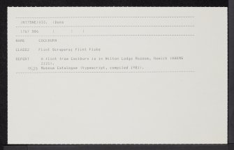 Cockburn, NT75NE 33, Ordnance Survey index card, Recto