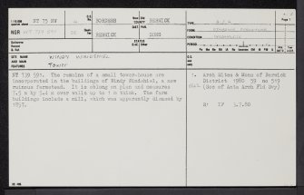 Windy Windshiel, NT75NW 4, Ordnance Survey index card, page number 1, Recto