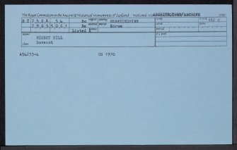 Nisbet Dovecot, NT75SE 54, Ordnance Survey index card, Recto