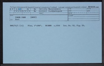 Tower Farm West, NT76NE 16, Ordnance Survey index card, Recto