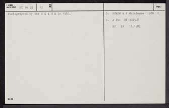 Cockburn East, NT76SE 12, Ordnance Survey index card, page number 2, Verso